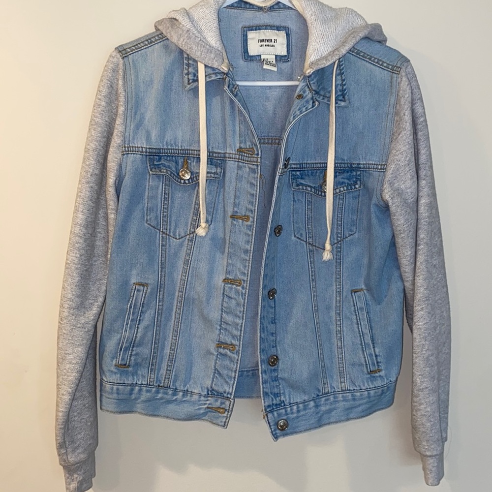 Forever 21 denim Hoodie Jacket